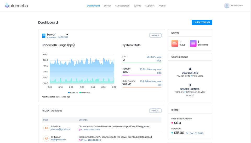 screenshot of UTunnel VPN